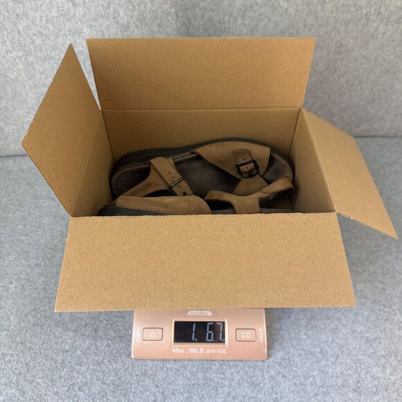 Mephisto Womens Size 38 / US 8 Brown Leather Adjustable Strap Sandals Buckles - Picture 13 of 14